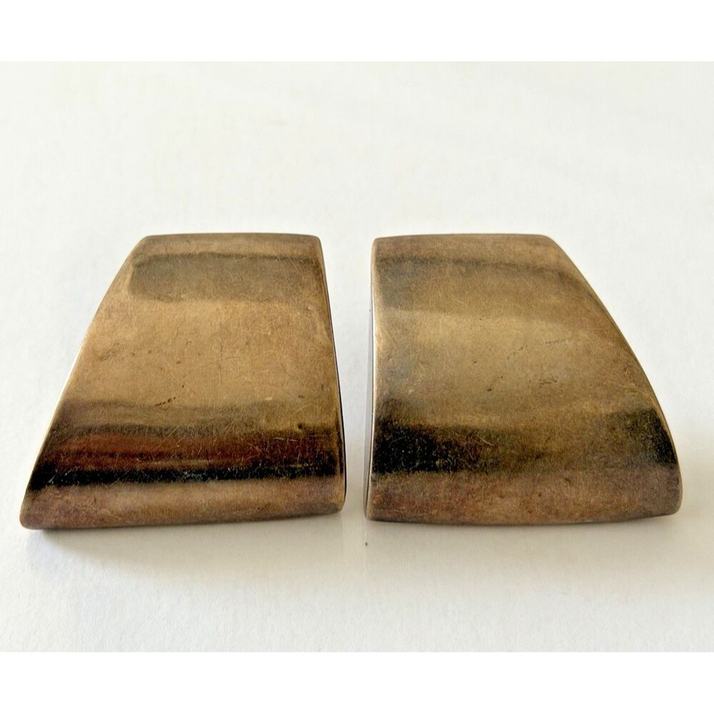 Vintage Simon Sebbag Sterling Silver Sculptural Clip Earrings, Modernist